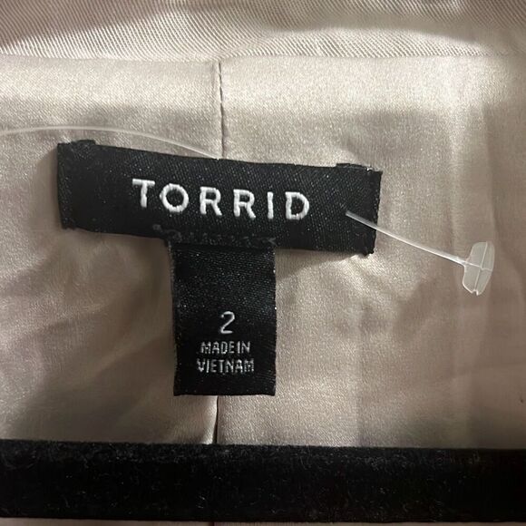 ✨Torrid Studio Linen Sz 2X Cream/Gray Blazer✨ - Picture 9 of 10
